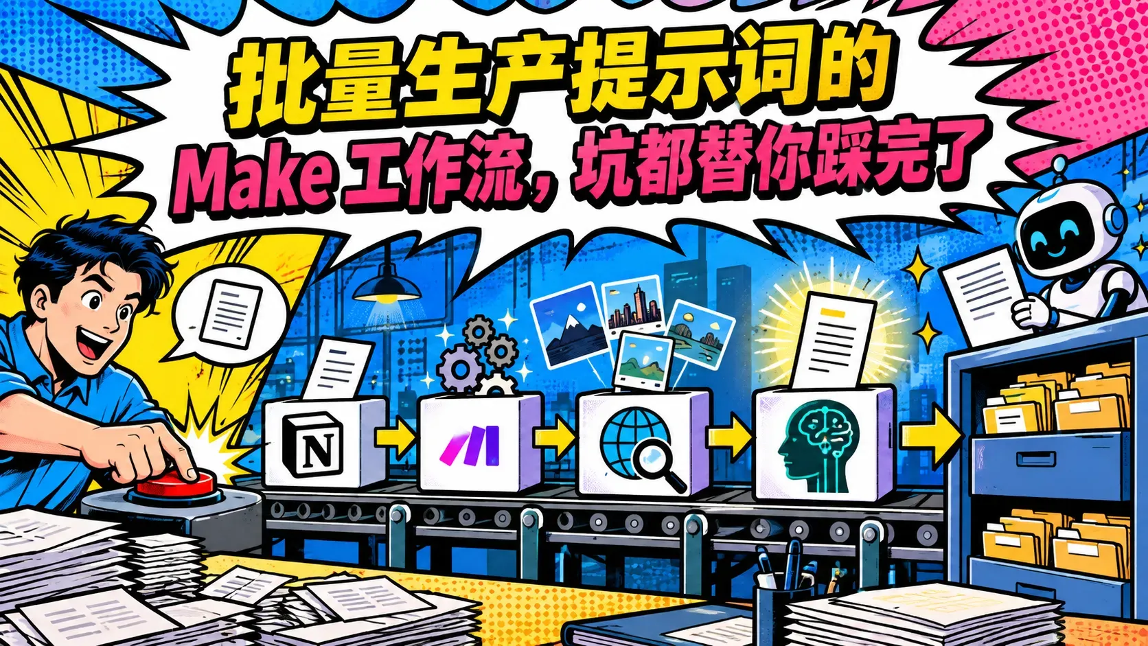 批量生产提示词的 Make 工作流，坑都替你踩完了
