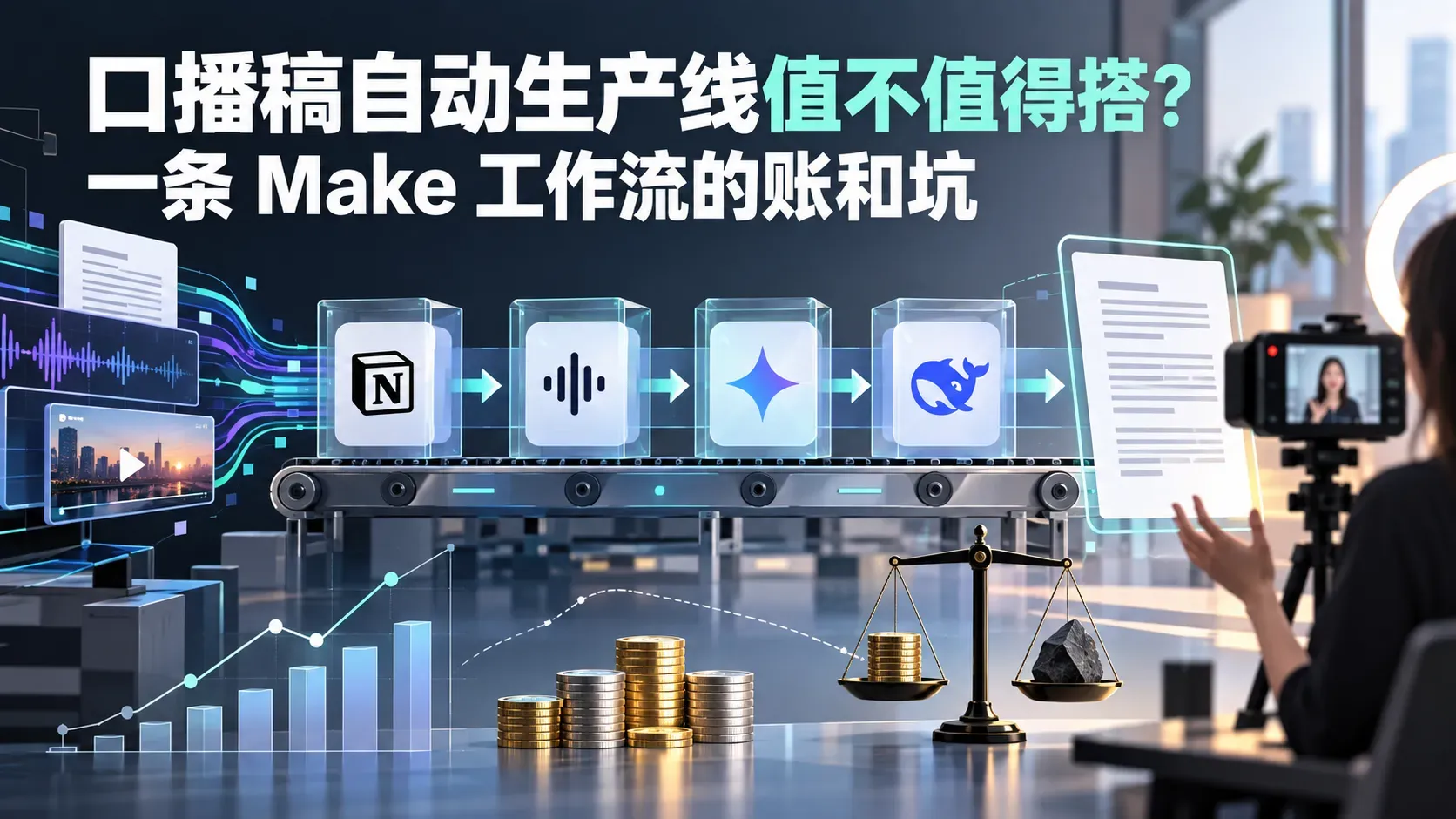 口播稿自动生产线值不值得搭？一条 Make 工作流的账和坑