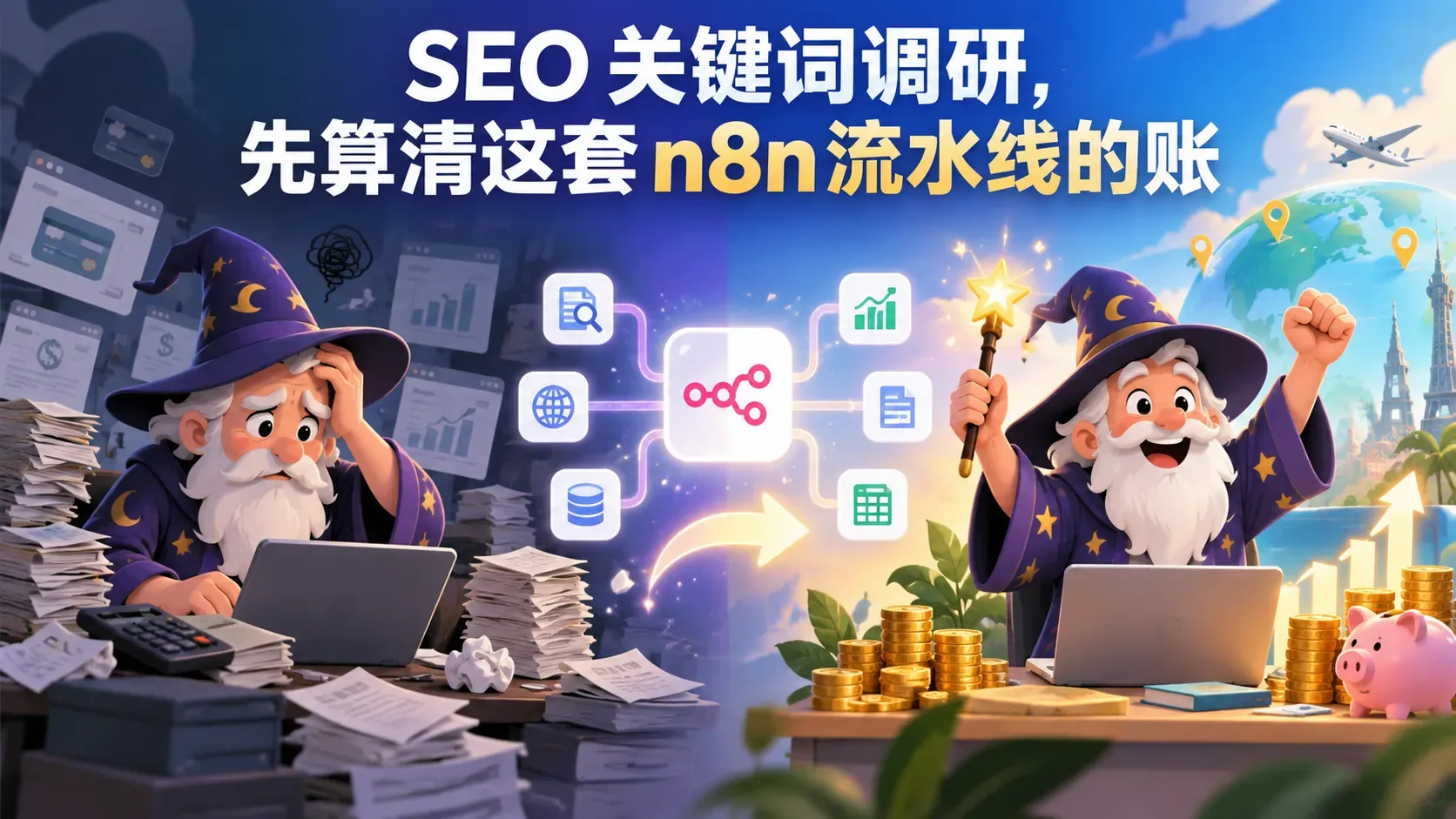 SEO 关键词调研，先算清这套 n8n 流水线的账