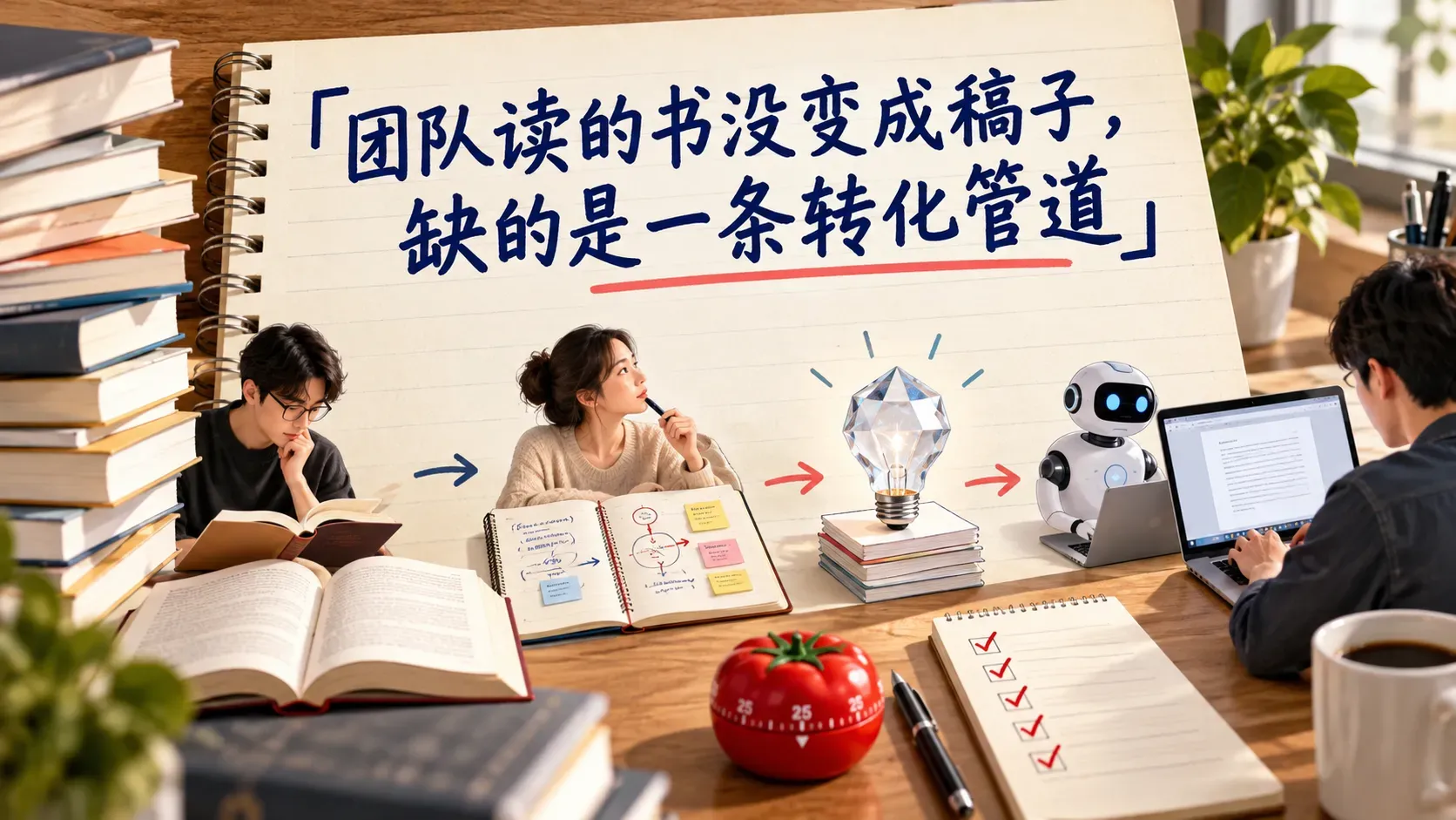 团队读的书没变成稿子，缺的是一条转化管道