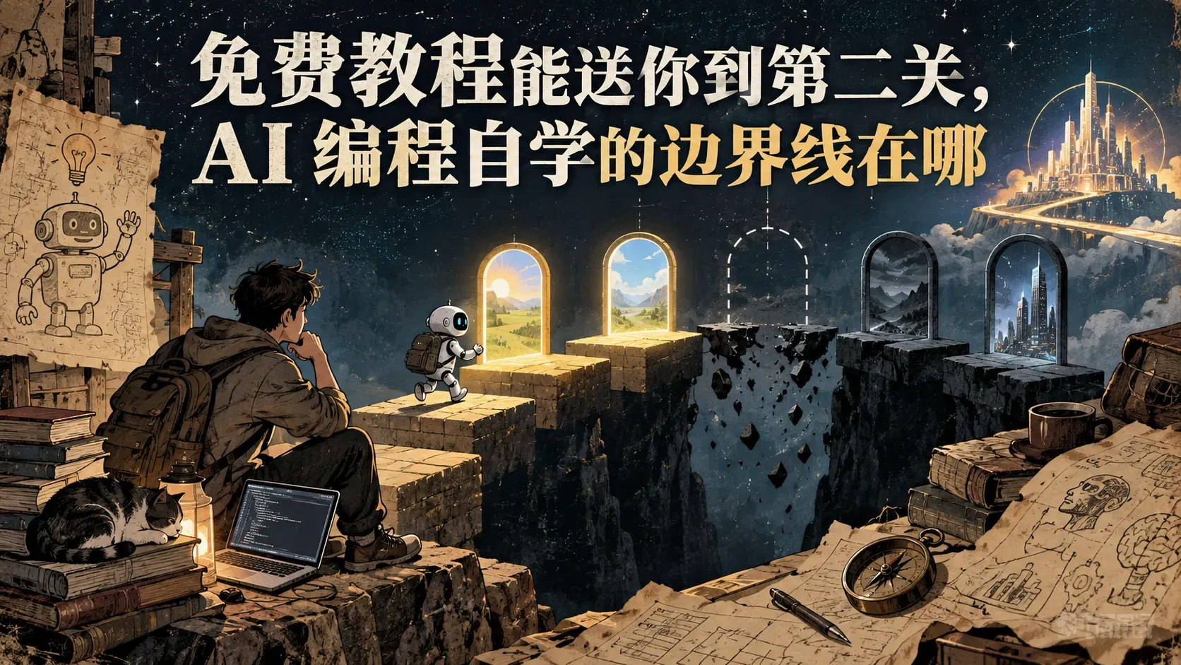 免费教程能送你到第二关，AI 编程自学的边界线在哪