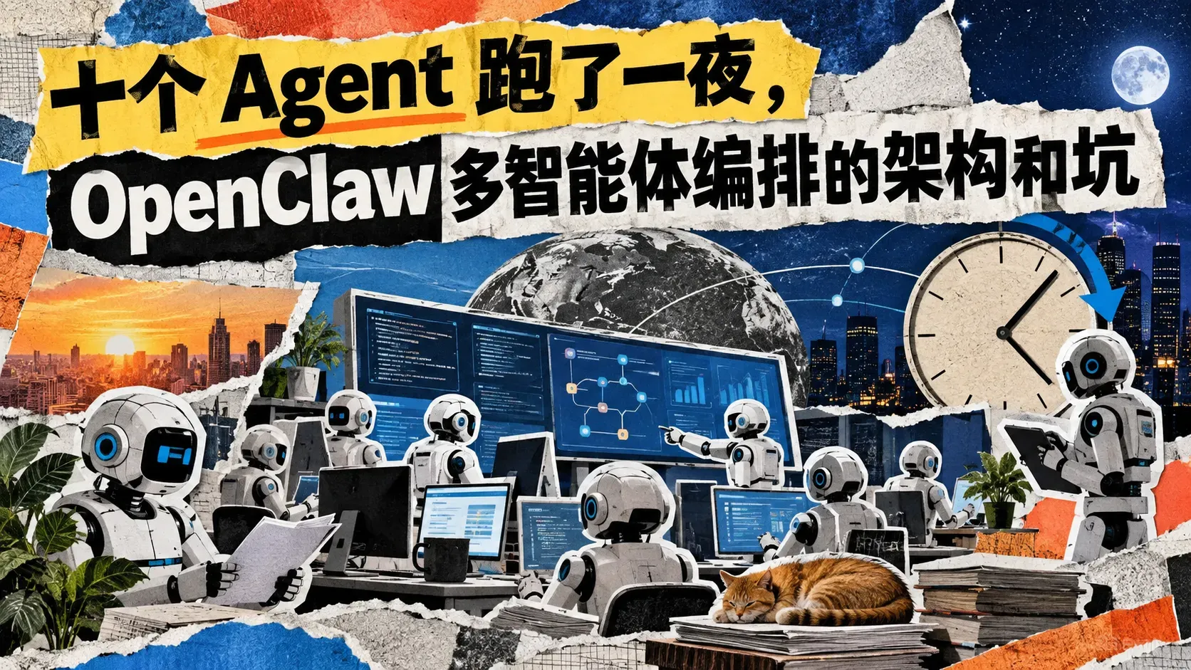 十个 Agent 跑了一夜，OpenClaw 多智能体编排的架构和坑