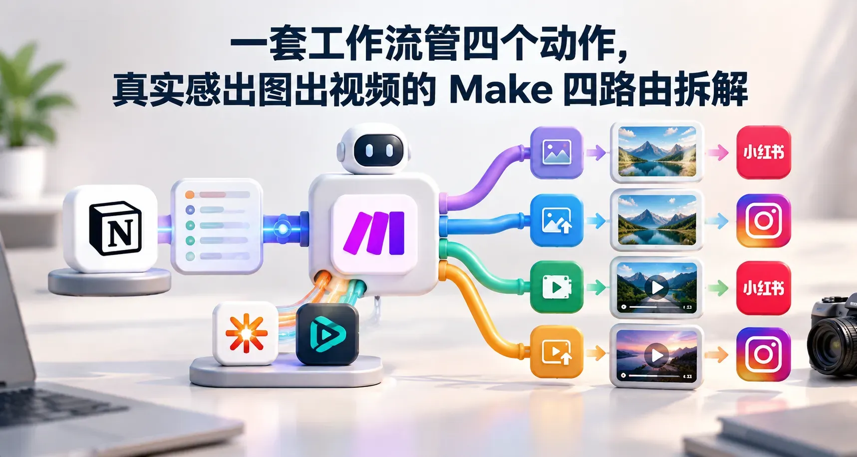 一套工作流管四个动作，真实感出图出视频的 Make 四路由拆解